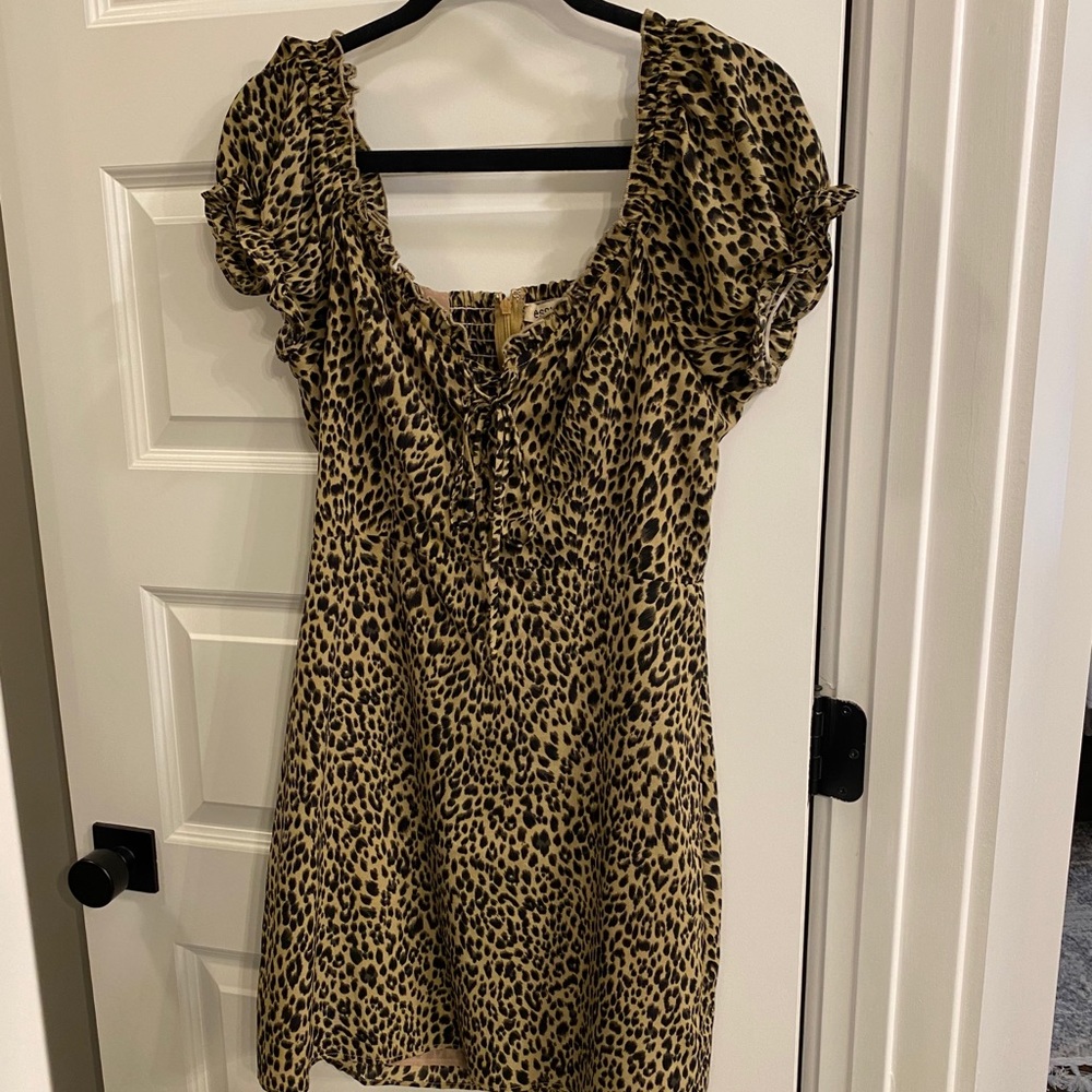 Leopard Lace Up Dress